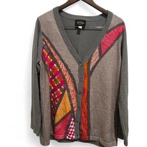 Womens Bob‎ Mackie avant garde Grey and multi-coloured cardigan size medium